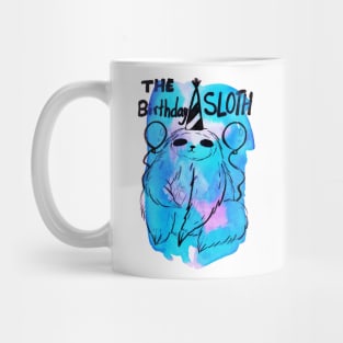 The Birthday Sloth Watercolor Mug